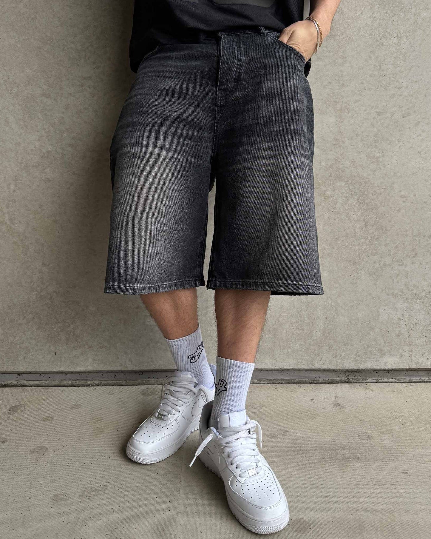 SOULTIES STUDIO® Denim Jorts "Phantom Black"
