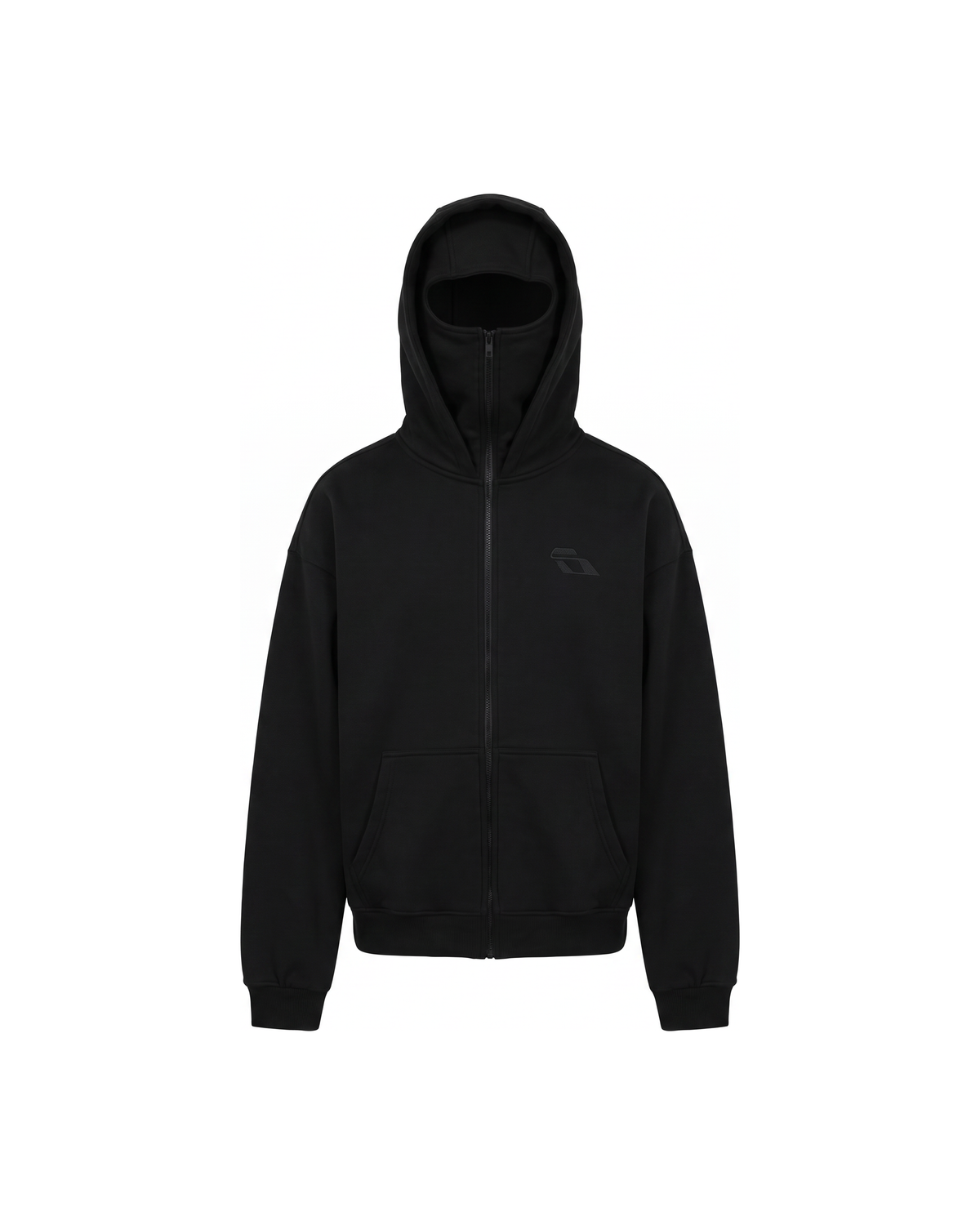 SOULTIES STUDIO® Balaclava Zip Hoodie — All Black