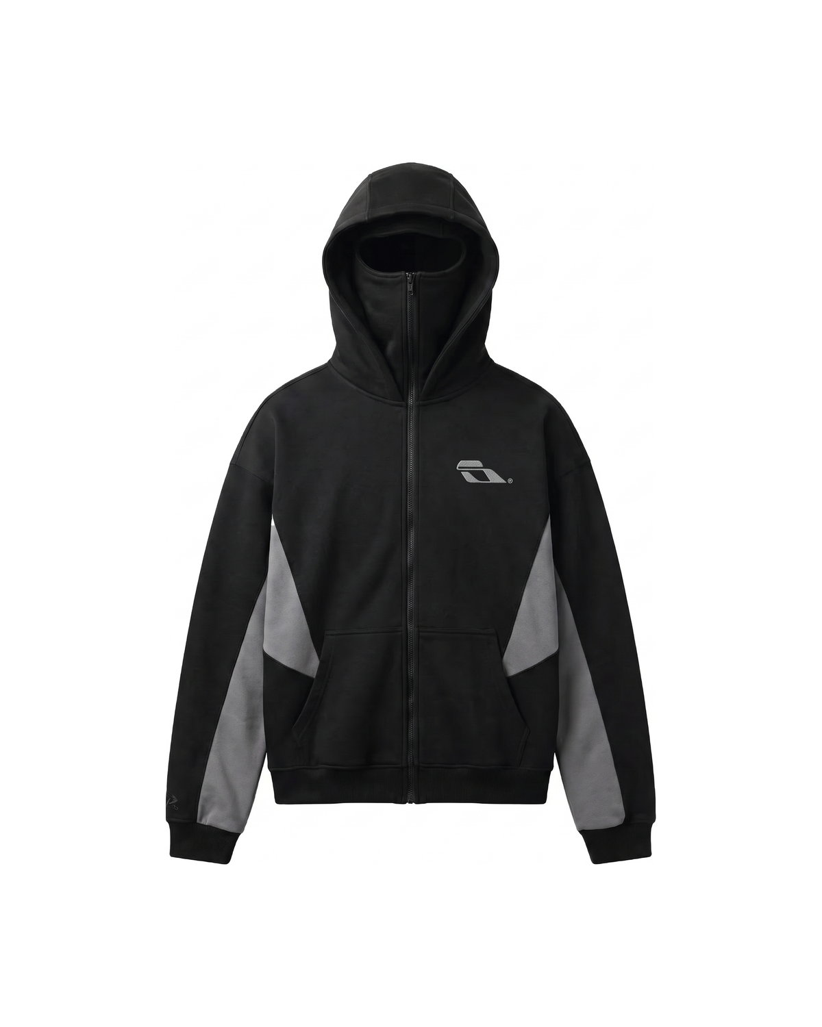 SOULTIES STUDIO® Balaclava Zip Hoodie — Black / Grey