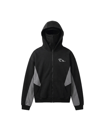 SOULTIES STUDIO® Balaclava Zip Hoodie — Black / Grey
