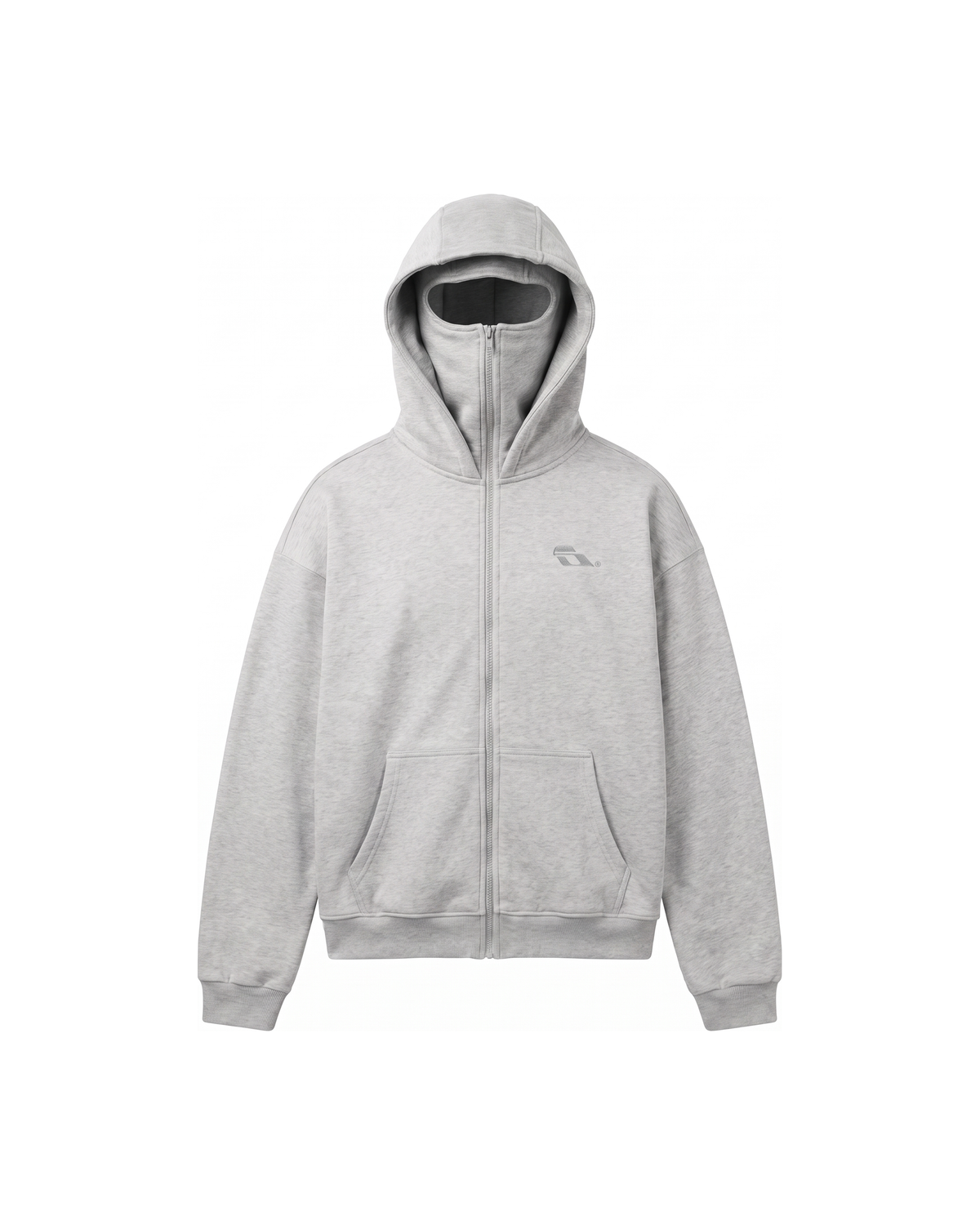 SOULTIES STUDIO® Balaclava Zip Hoodie — Grey Melange
