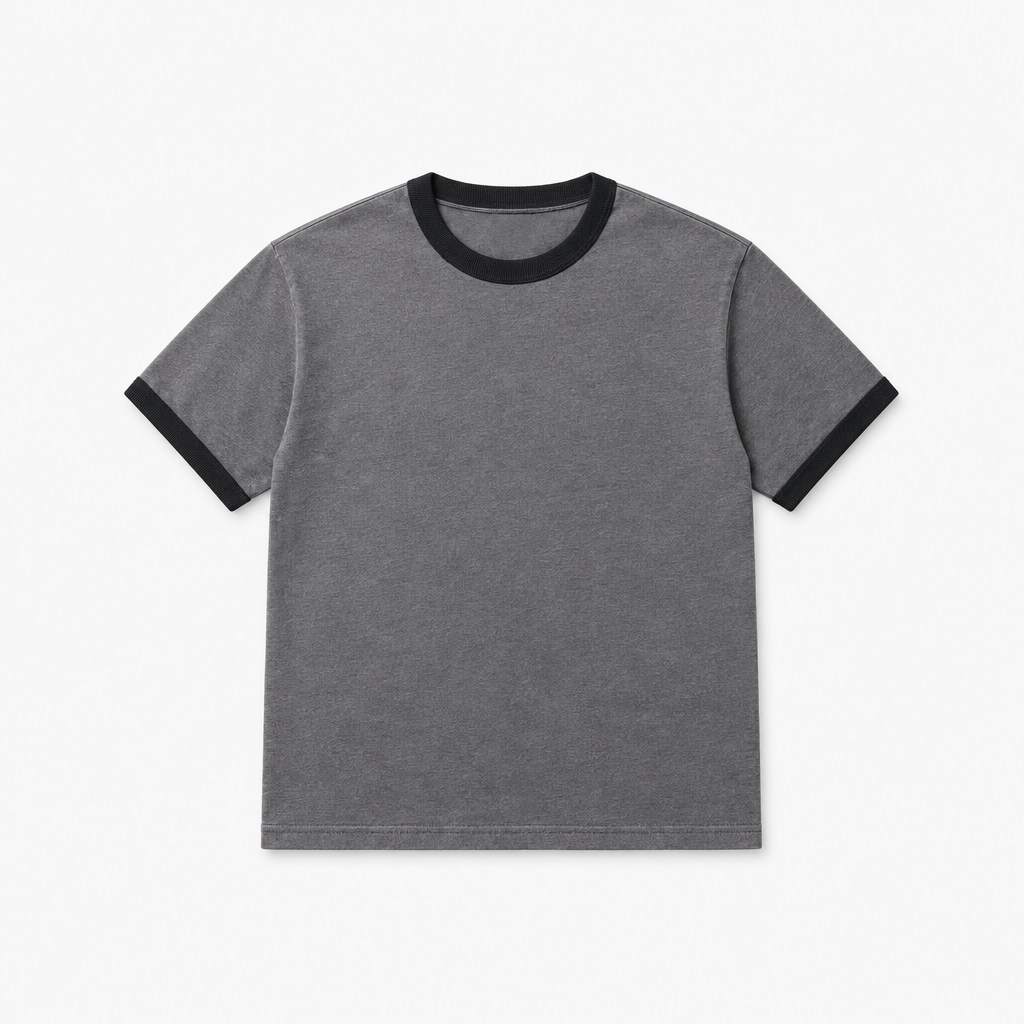 Washed Ribbed Slim-Fit Tee – Grey