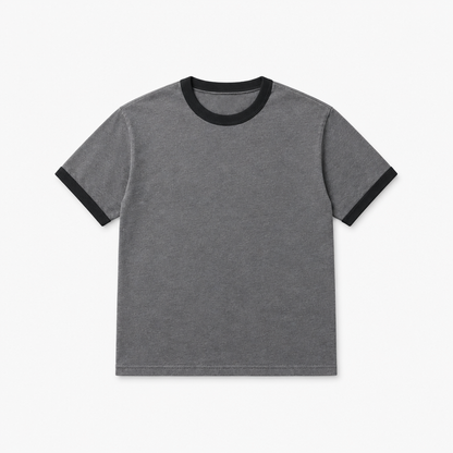 Washed Ribbed Slim-Fit Tee – Grey