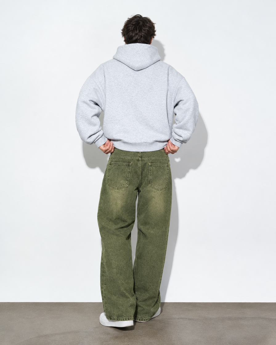 SOULTIES STUDIO® Denim Baggy Essentials – Macha, back