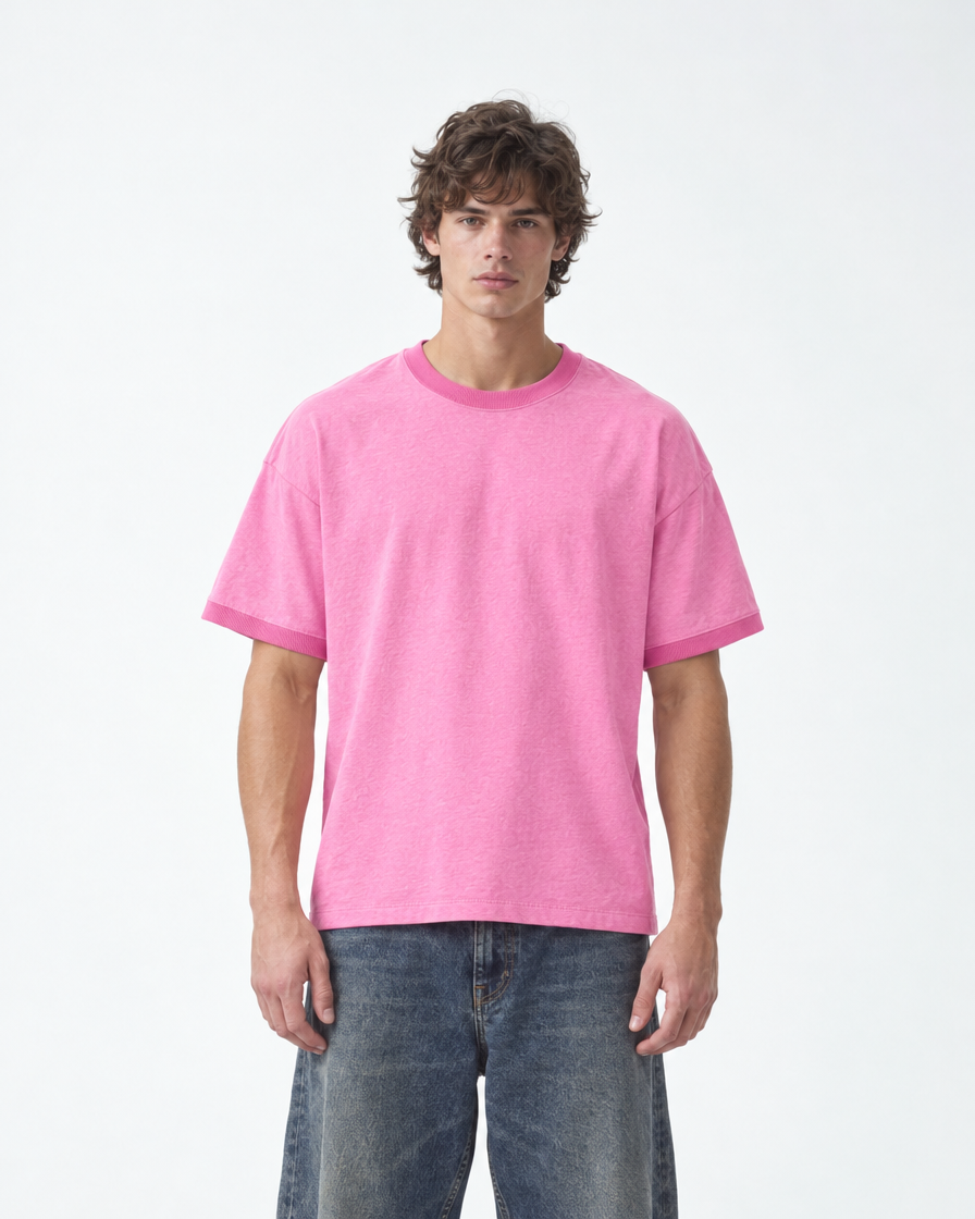 SOULTIES STUDIO® Tee Washed Rose – on model, front