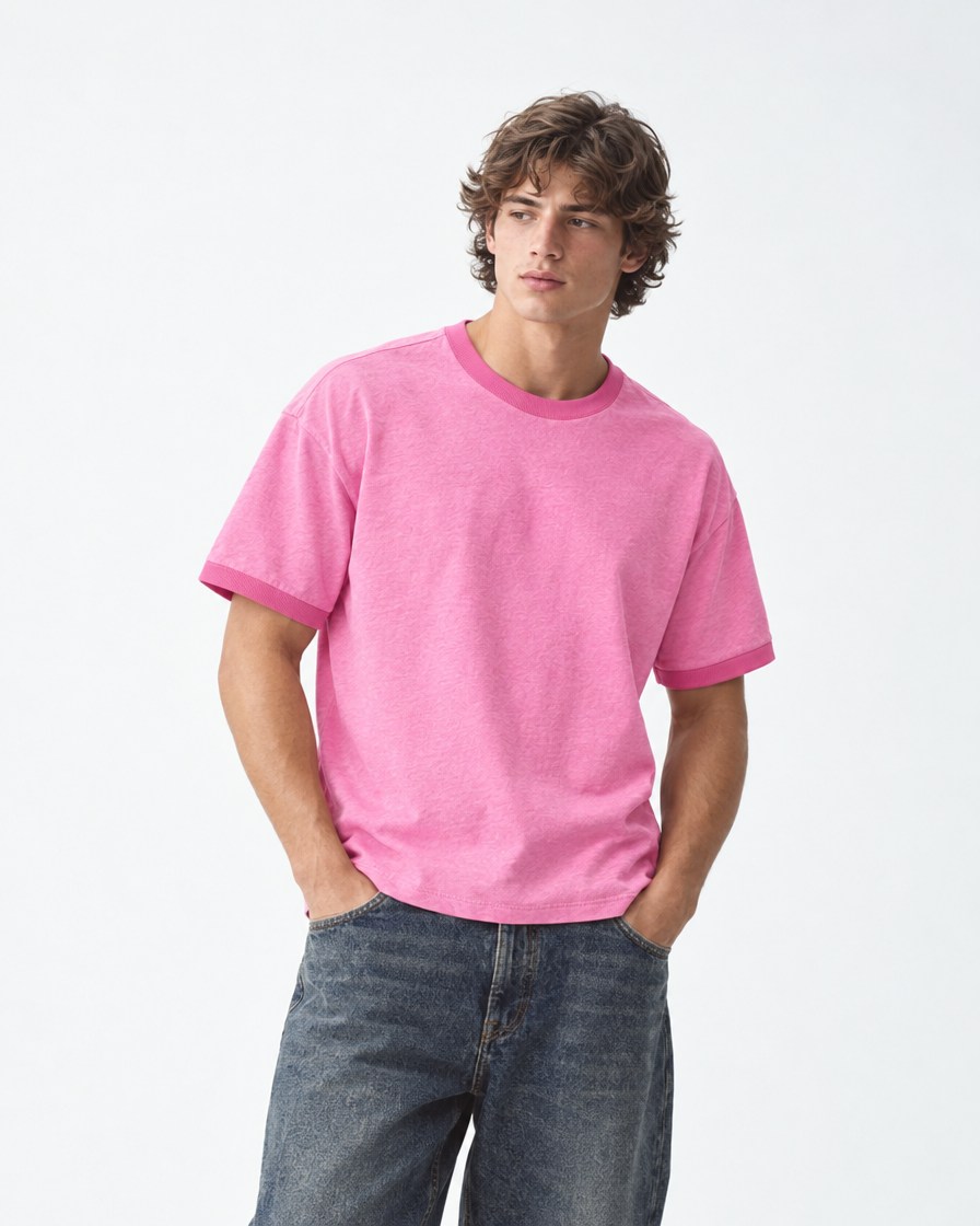 SOULTIES STUDIO® Tee Washed Rose – on model, 3/4