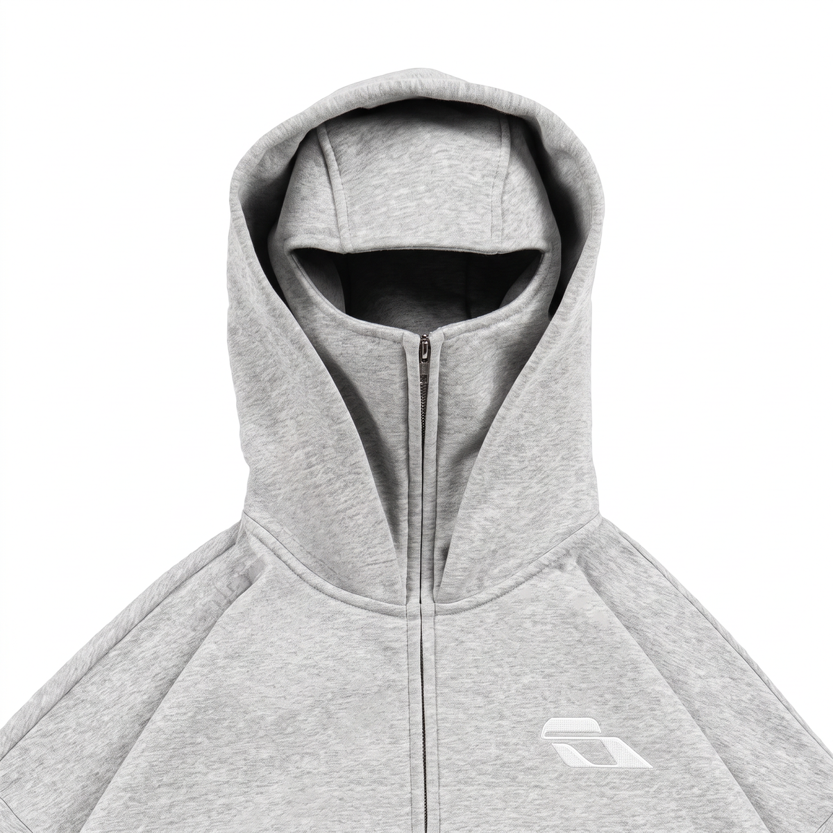 SOULTIES STUDIO® Balaclava Zip Hoodie — Grey Melange