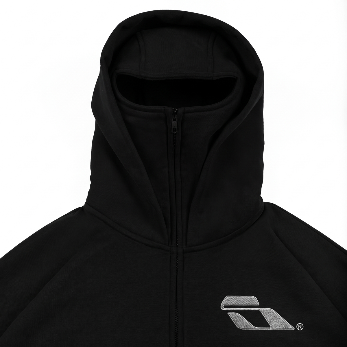 SOULTIES STUDIO® Balaclava Zip Hoodie — Black / Grey