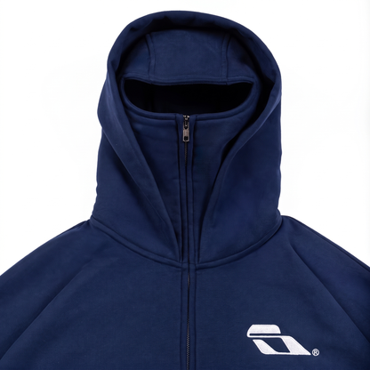 SOULTIES STUDIO® Balaclava Zip Hoodie — Dark Blue