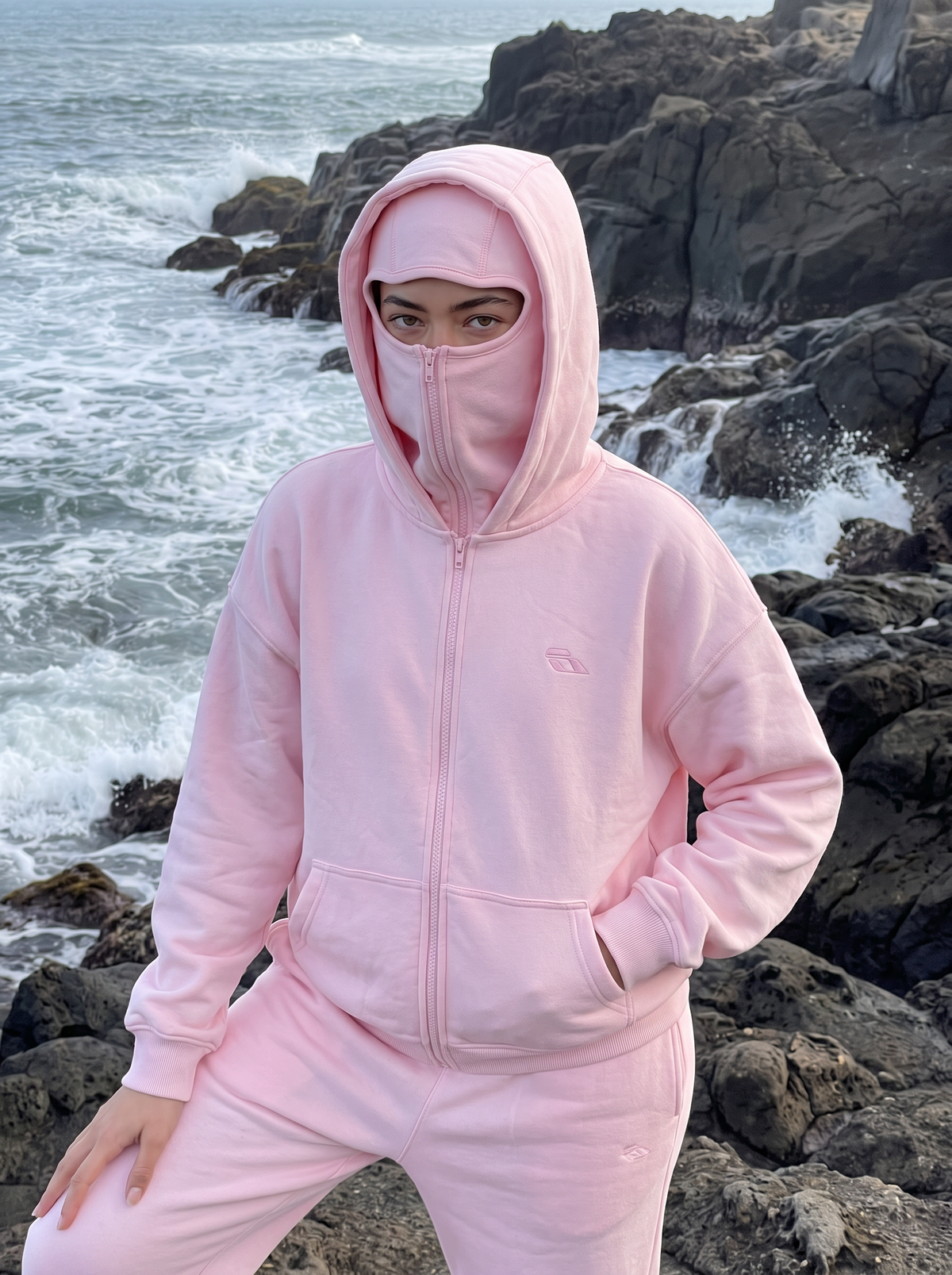 SOULTIES STUDIO® Balaclava Zip Hoodie — Pink