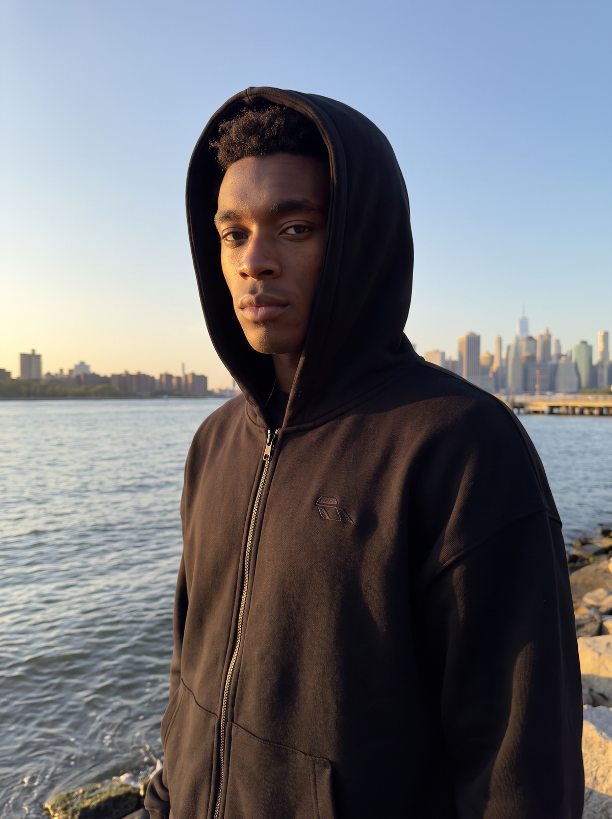 SOULTIES STUDIO® Balaclava Zip Hoodie — All Black