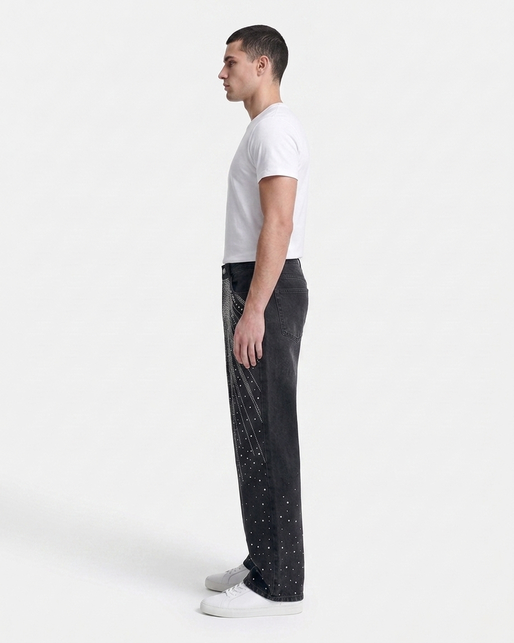Starfield Rhinestone Denim Phantom Black